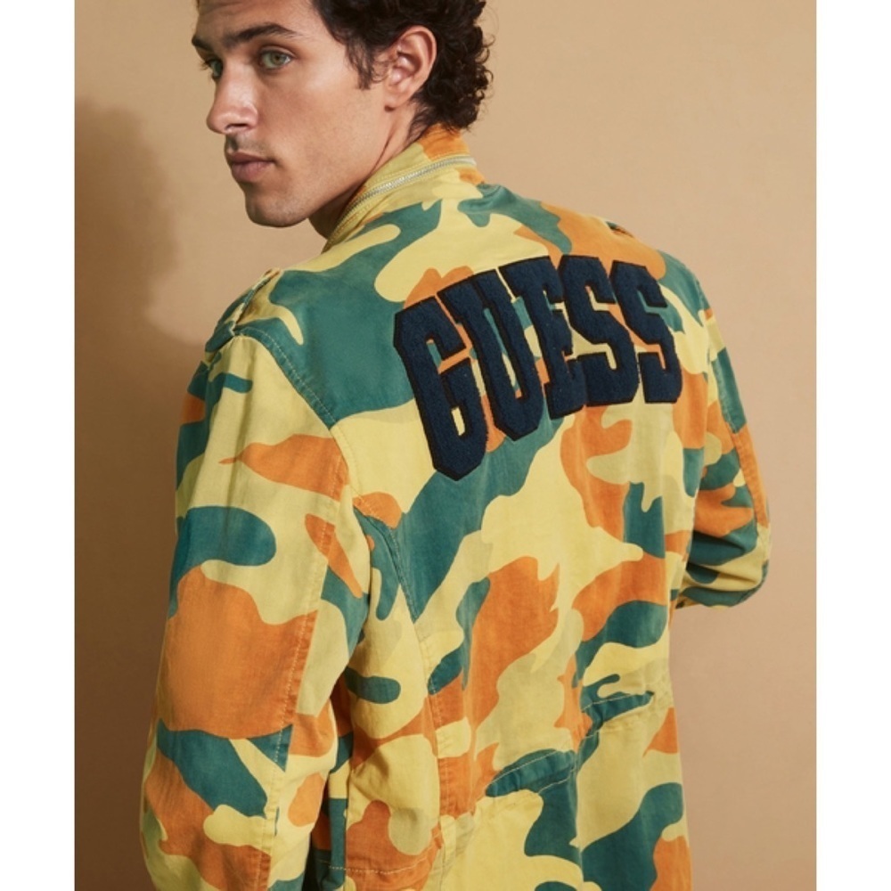New GUESS Carter CAMO JACKET SZ M